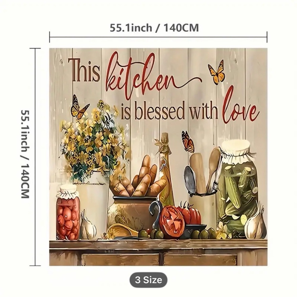 Kitchen Tablecloth - Washable Polyester, Rectangular, Machine-Made